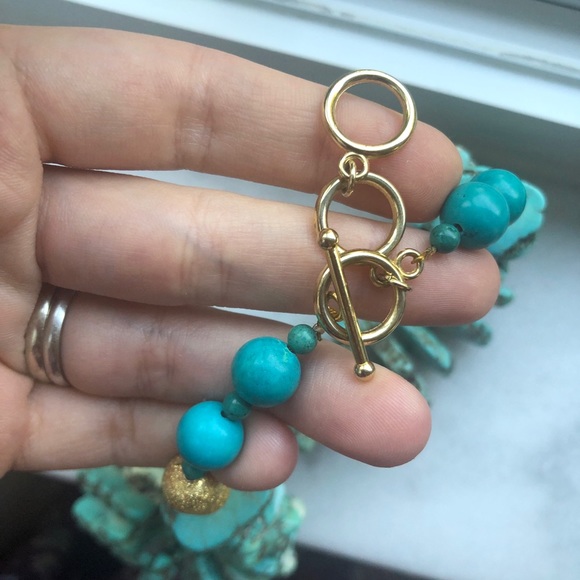 Turquoise Slice Statement Necklace (Artisan) - Picture 6 of 9